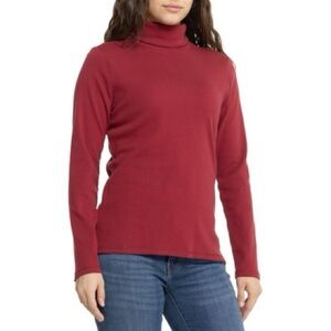 Vintage High Sierra Deep Red Foldover Turtleneck Sweater